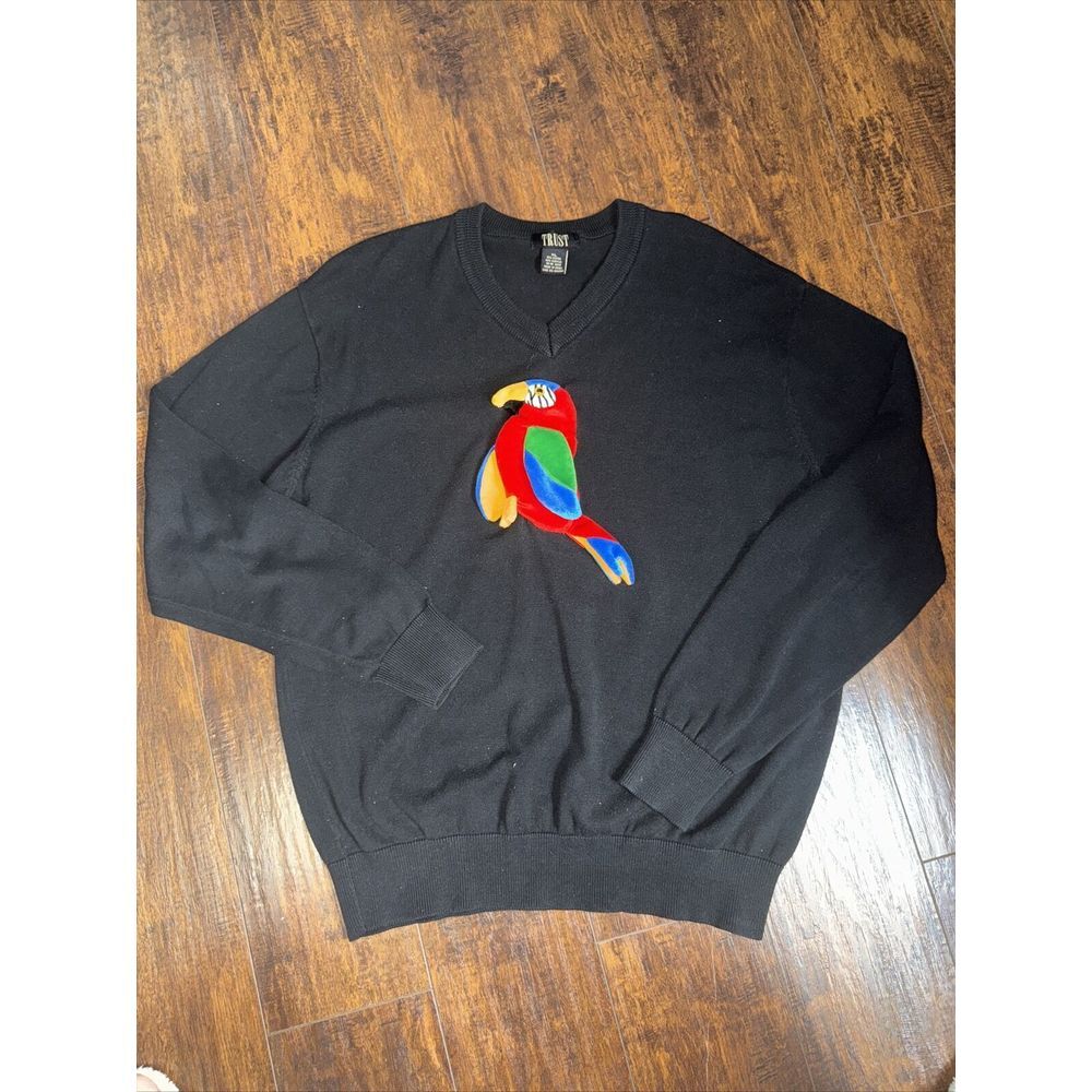 Trust Sweater Large Pullover Black Long Sleeve Sz XL‎